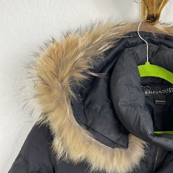 Ralph Lauren Black Label Fur Collar Puffer Jacket Coat - Picture 3 of 10